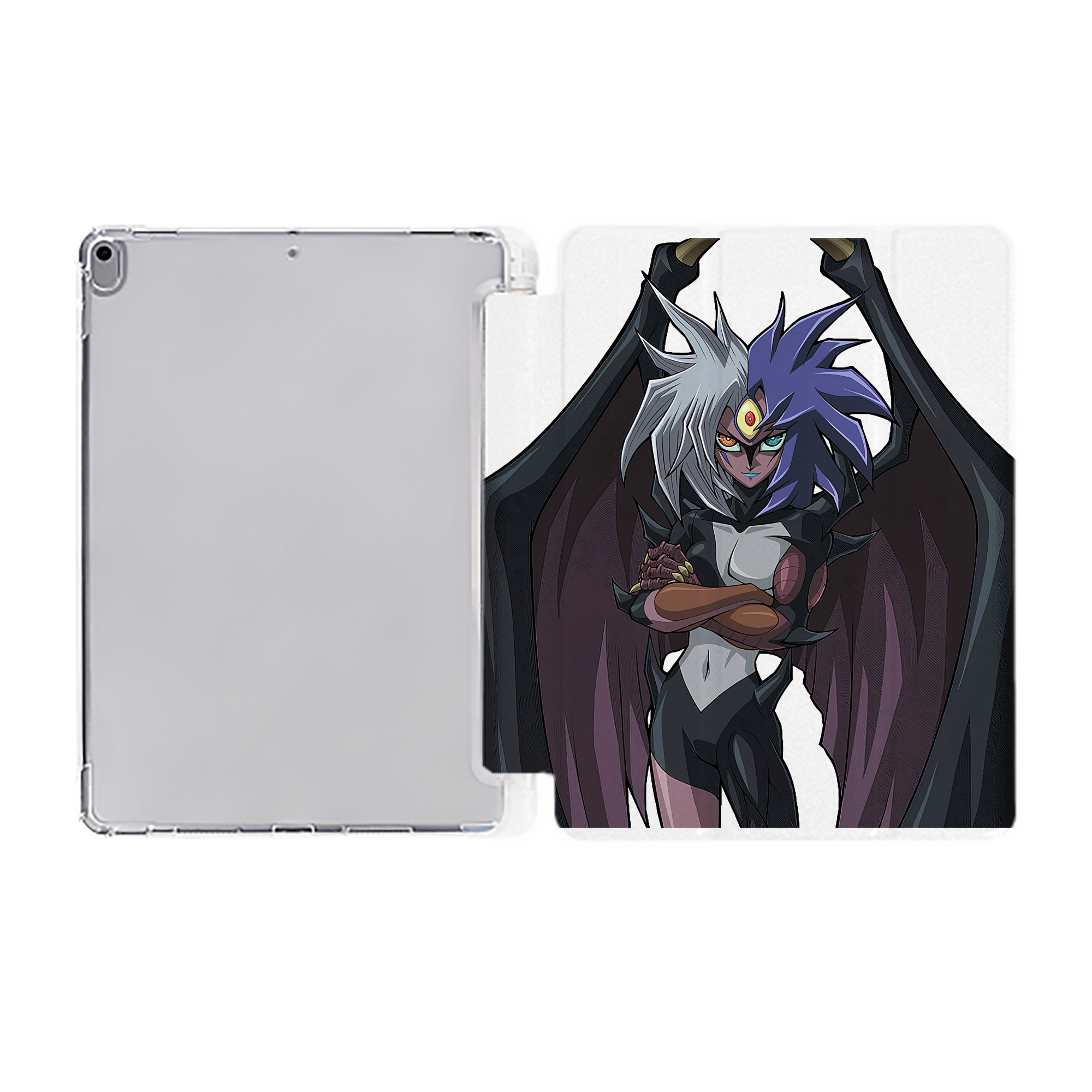 （画像用） 遊☆戯☆王 Yu-Gi-Oh! IPad ケース ペン収納付き 三つ折りスタンド PUレザー×シリコン 対応機種9.5/10.5/10.9インチ